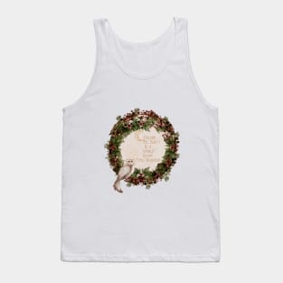 Emily Dickinson Quote on Mental Health in a Watercolor Blackberry Wreath with watercolor Barn Owl Tank Top